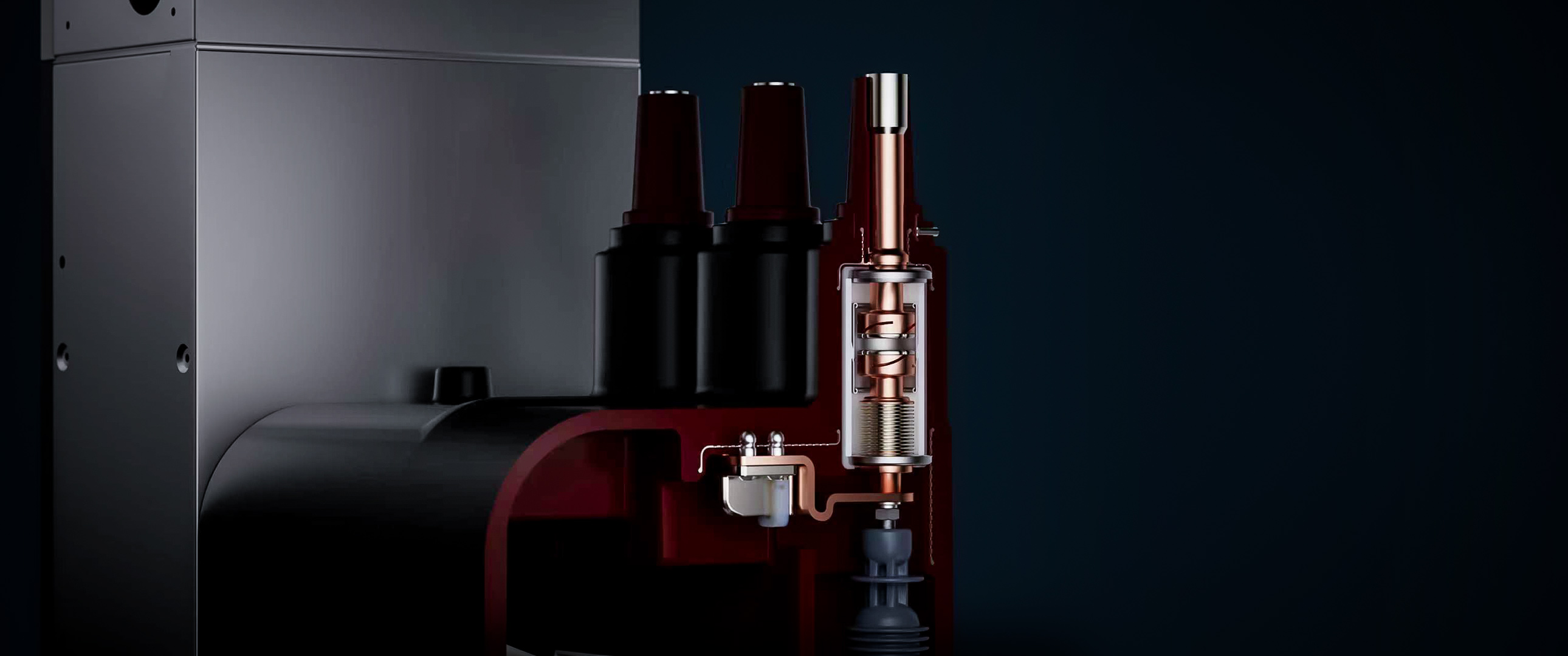 The main switch adopts vacuum interrupters